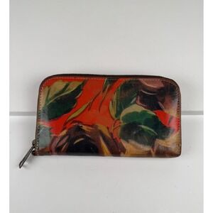 Patricia Nash Italian Leather Zip Floral Print Wallet Casual Luxury Designer
